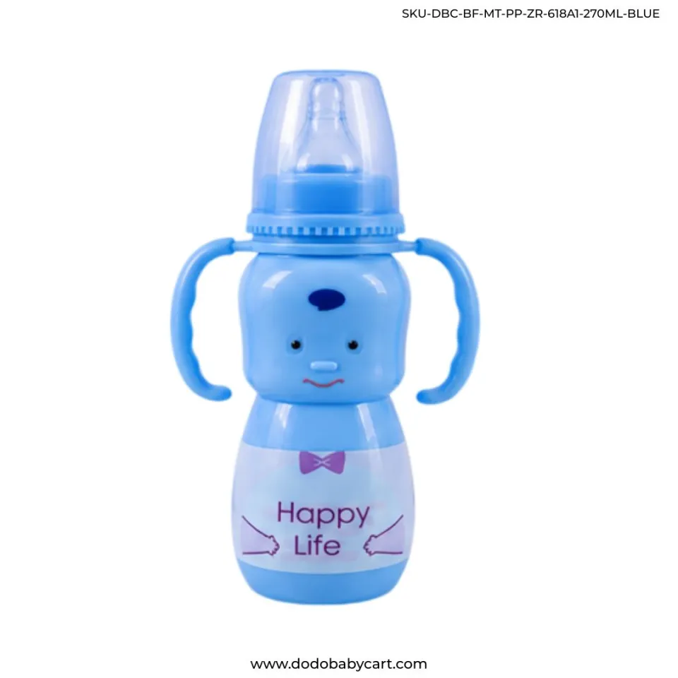MINITREE Regular Neck Feeding Bottle with Handle, 270 ml — Blue
