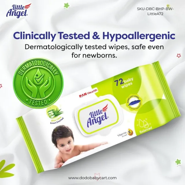 Little Angel Baby Wipes, 72 wipes