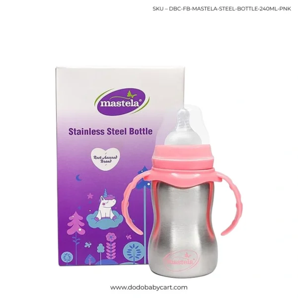 Mastela Stainless Steel Baby Feeding Bottle with Handles