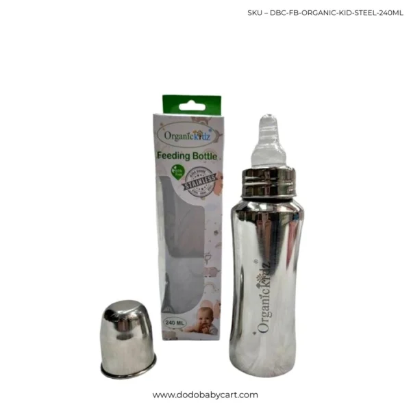 Organic Kidz Stainless Steel Baby Feeding Bottle 240ml